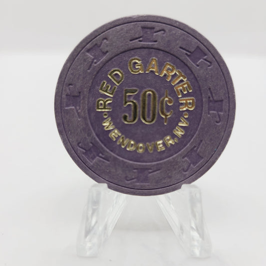 Red Garter Hotel Casino Wendover Nevada 1980's $.50 Casino Chip N3014