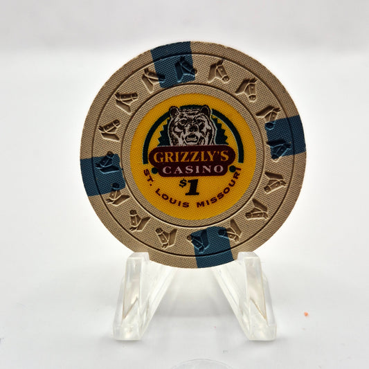 Grizzly's Casino 'Home Poker Set' St Louis Missouri $1 Casino Chip
