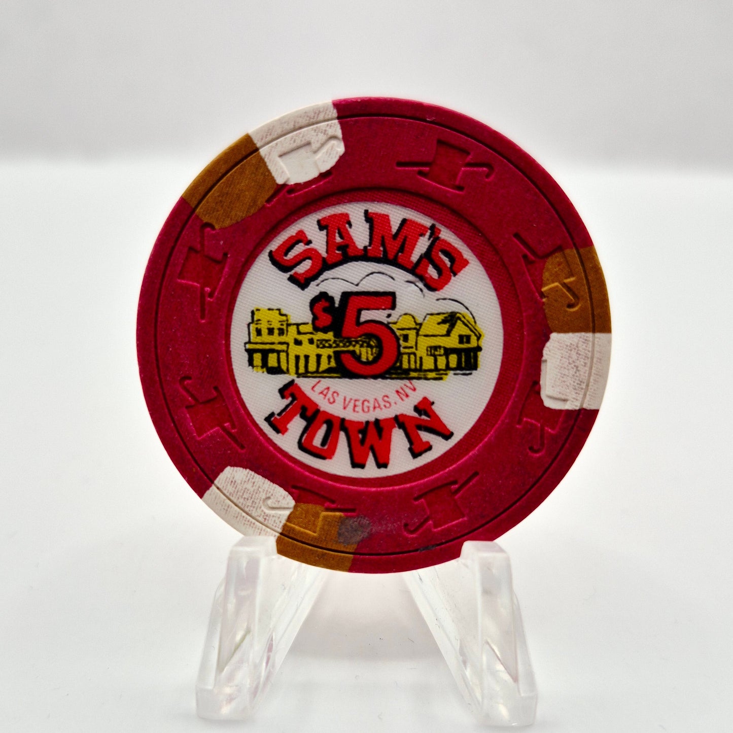 Sam's Town Hotel Casino Las Vegas Nevada 1985 $5 Casino chip N7818 *Circulated