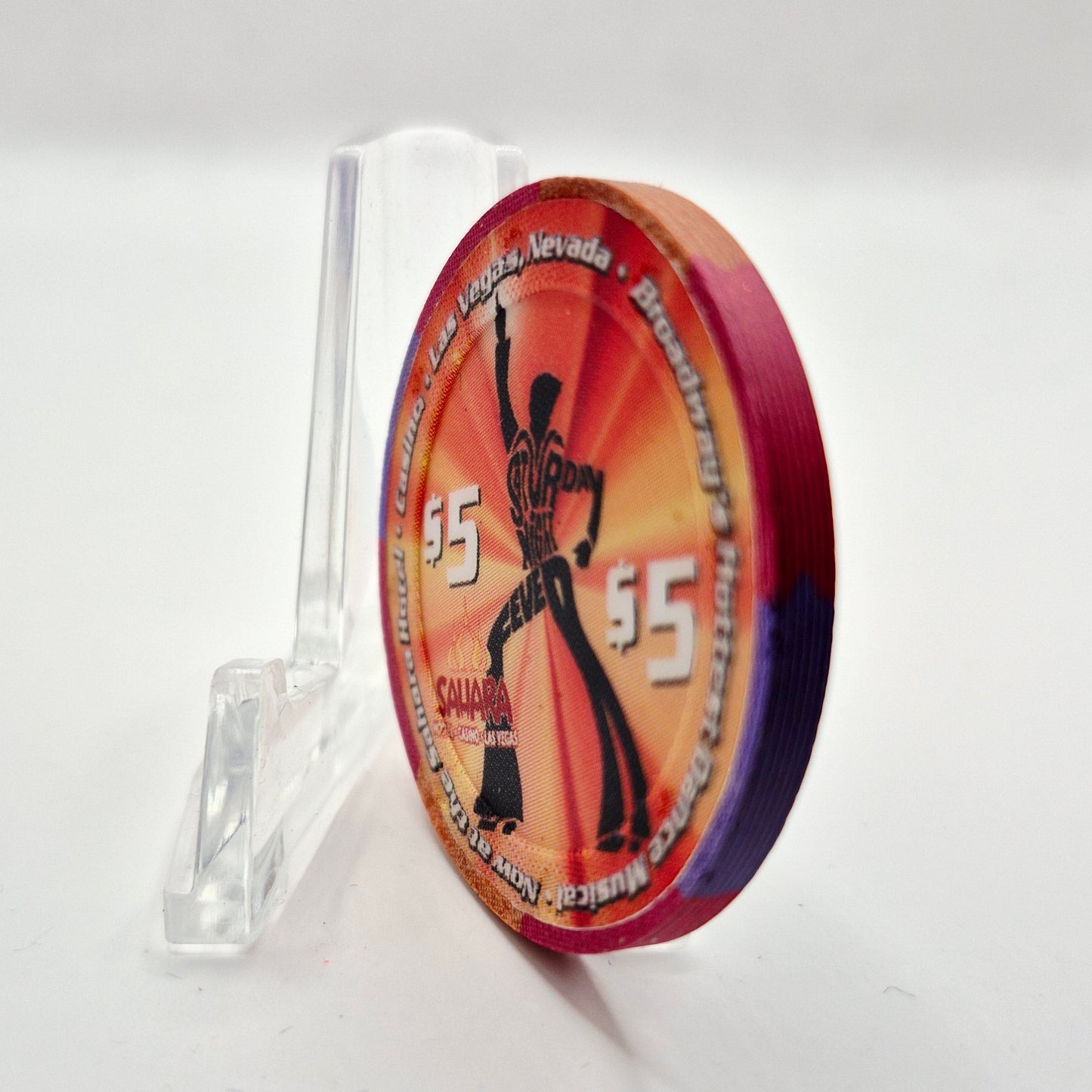 Sahara Hotel Casino 2004 "Saturday Night Fever" $5 Casino Chip E3710 **VERY SHARP **