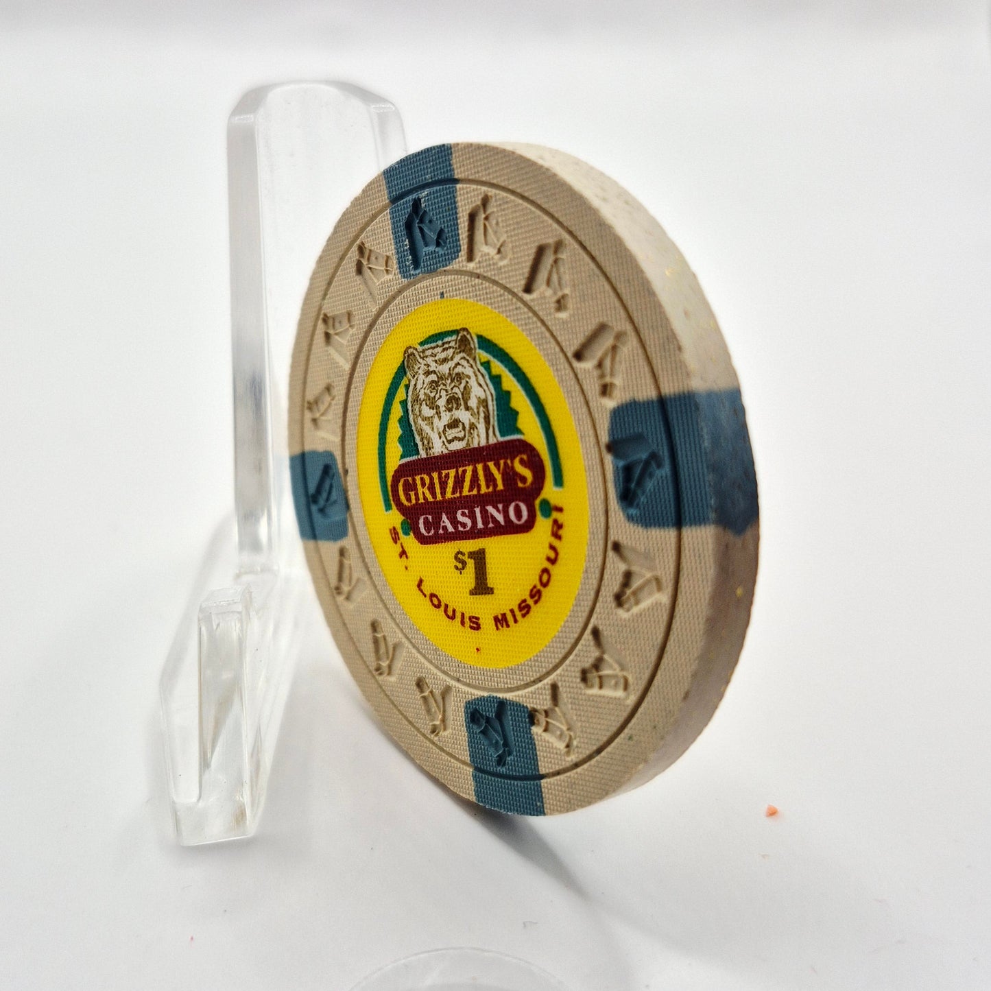 Grizzly's Casino 'Home Poker Set' St Louis Missouri $1 Casino Chip