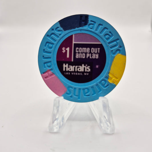 Harrah's Casino Las Vegas Nevada 2012 "Come Out and Play" $1 Casino Chip D0381