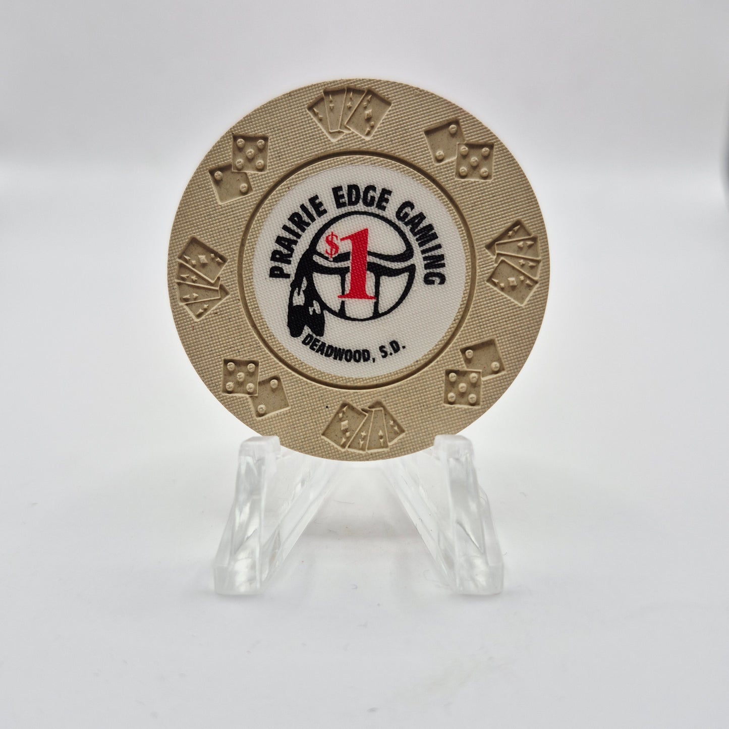Prairie Edge Gaming Casino Deadwood South Dakota 1990 'UNCIRCULATED' $1 Casino Chip
