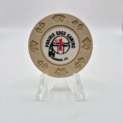 Prairie Edge Gaming Casino Deadwood South Dakota 1990 'UNCIRCULATED' $1 Casino Chip