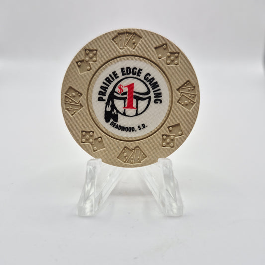 Prairie Edge Gaming Casino Deadwood South Dakota 1990 'UNCIRCULATED' $1 Casino Chip