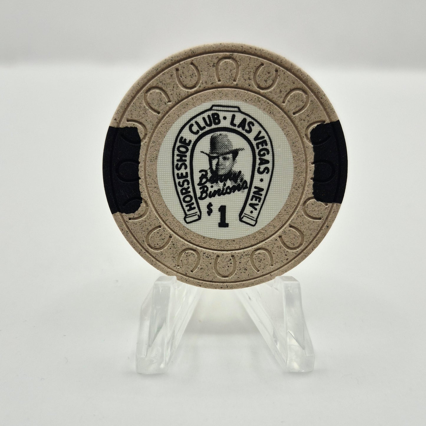 Horseshoe Club 'Binions' Las Vegas Nevada  1980's $1 Casino Chip *Circulated