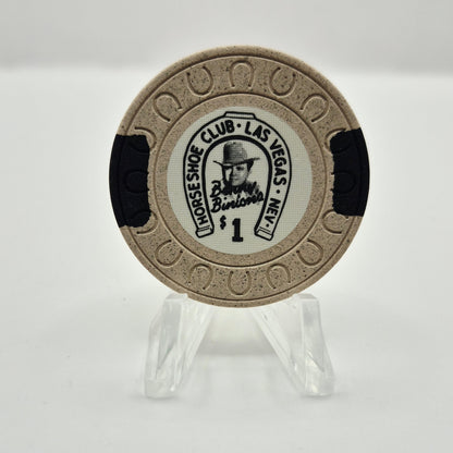 Horseshoe Club 'Binions' Las Vegas Nevada  1980's $1 Casino Chip *Circulated