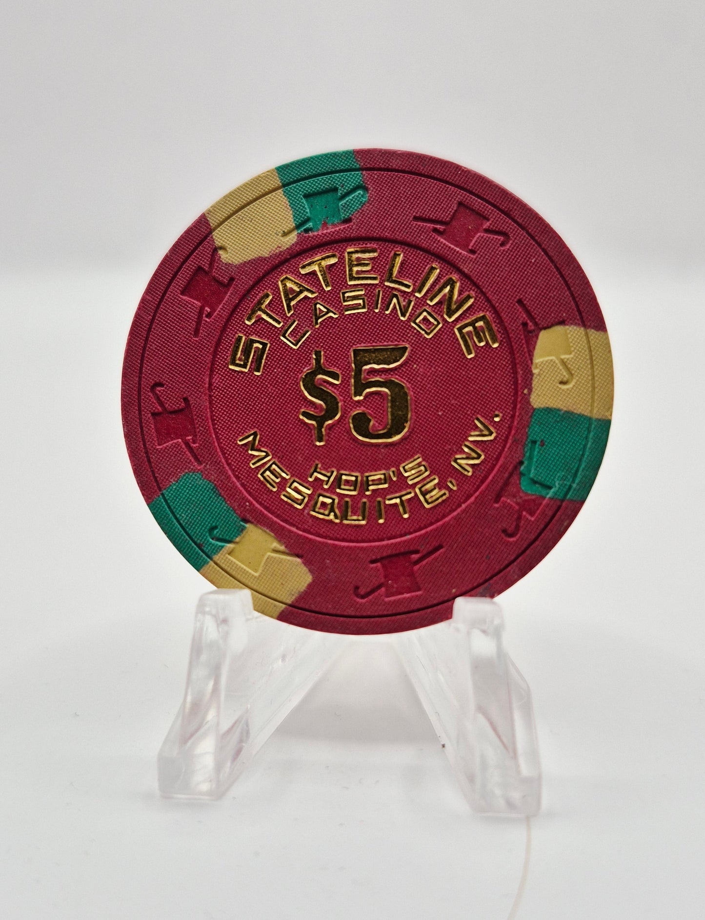 Stateline Motel Casino Mesquite Nevada 1982 $5 Casino Chip N7849