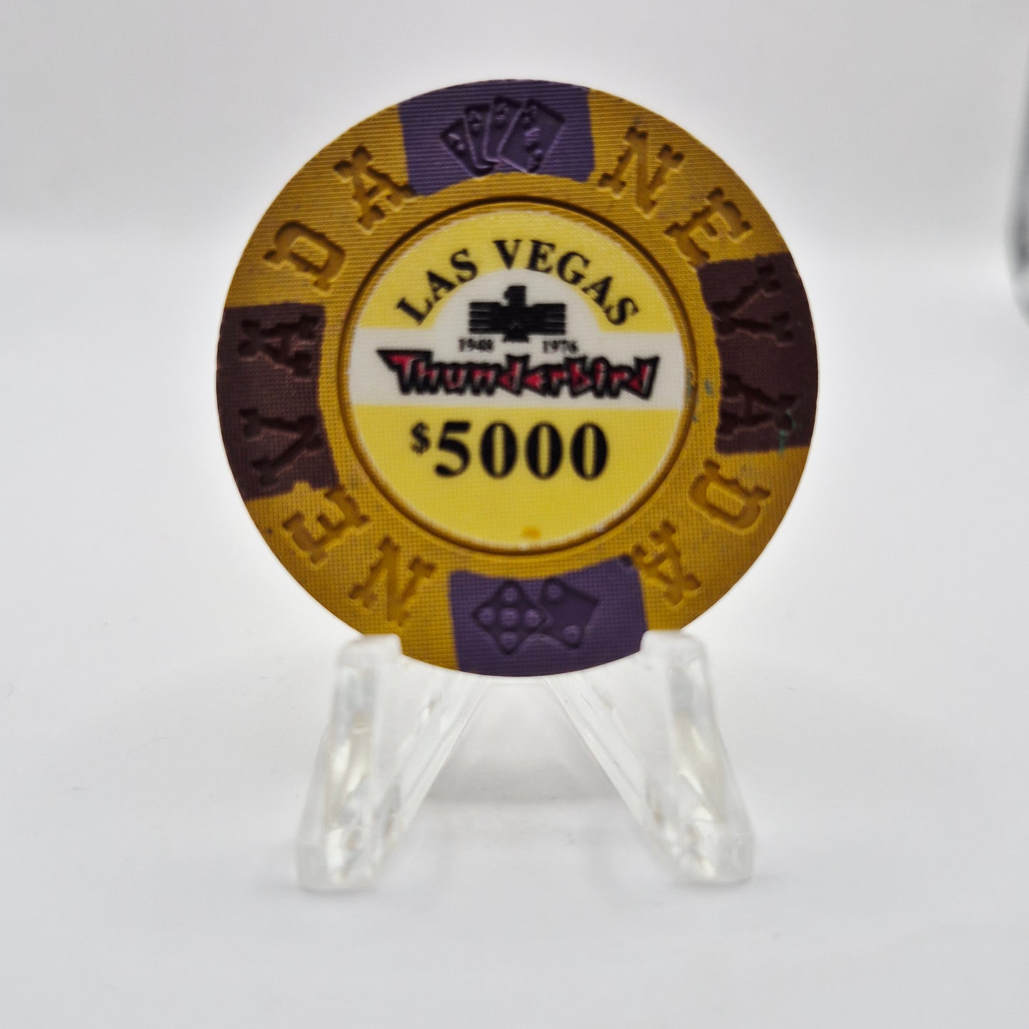 Thunderbird Hotel Casino Las Vegas Nevada 1995 "Borland Imitation" $5000 Casino Chip E2790