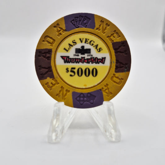 Thunderbird Hotel Casino Las Vegas Nevada 1995 "Borland Imitation" $5000 Casino Chip E2790