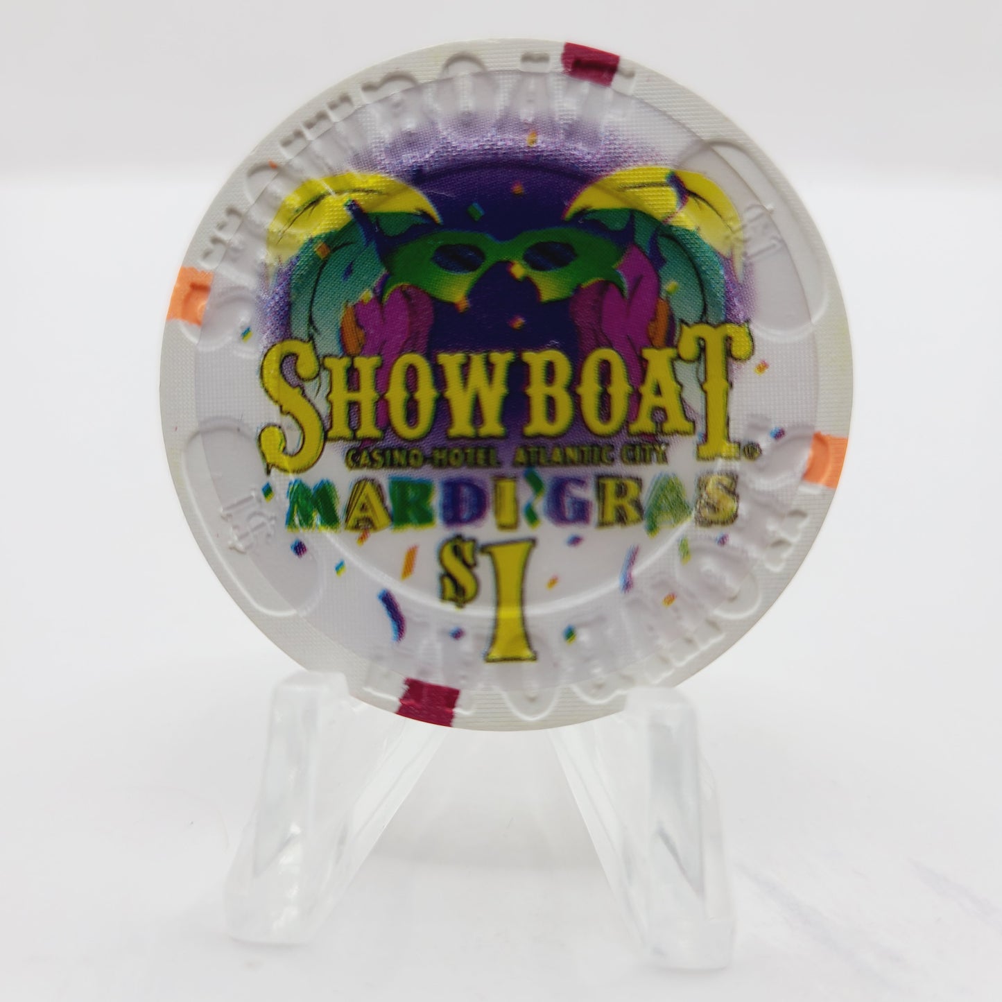 Showboat "The Mardi Gras Casino" & Hotel Atlantic City New Jersey $1 Casino Chip