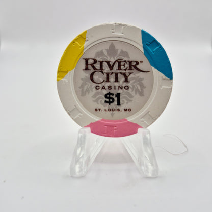 River City Hotel Casino St. Louis Missouri $1 Casino Chip  *Circulated
