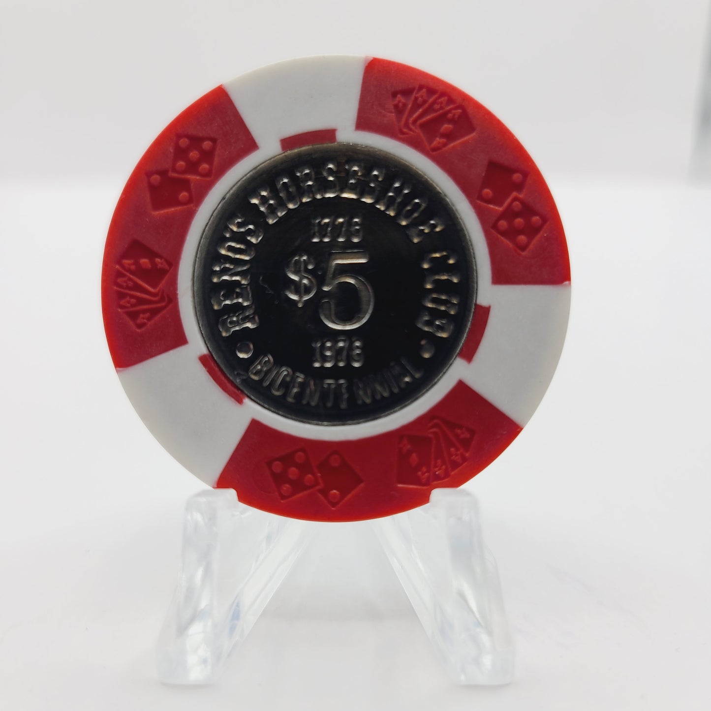 Horseshoe Club Hotel Casino Reno Nevada 1976 "Bicentennial" $5 Casino Chip N5192