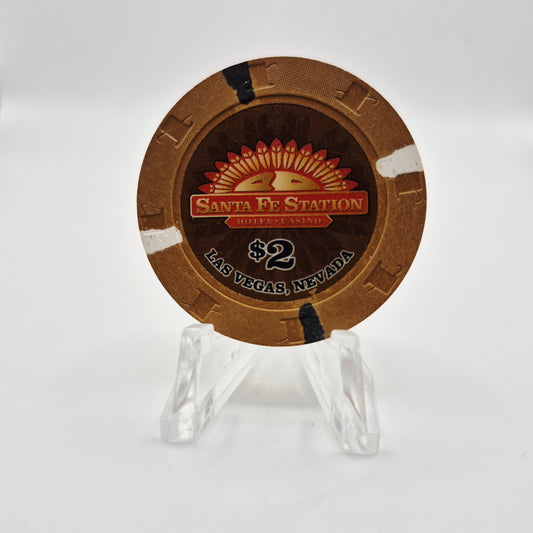 Santa Fe Station Casino Las Vegas Nevada 2007 $2 Casino Chip E6044