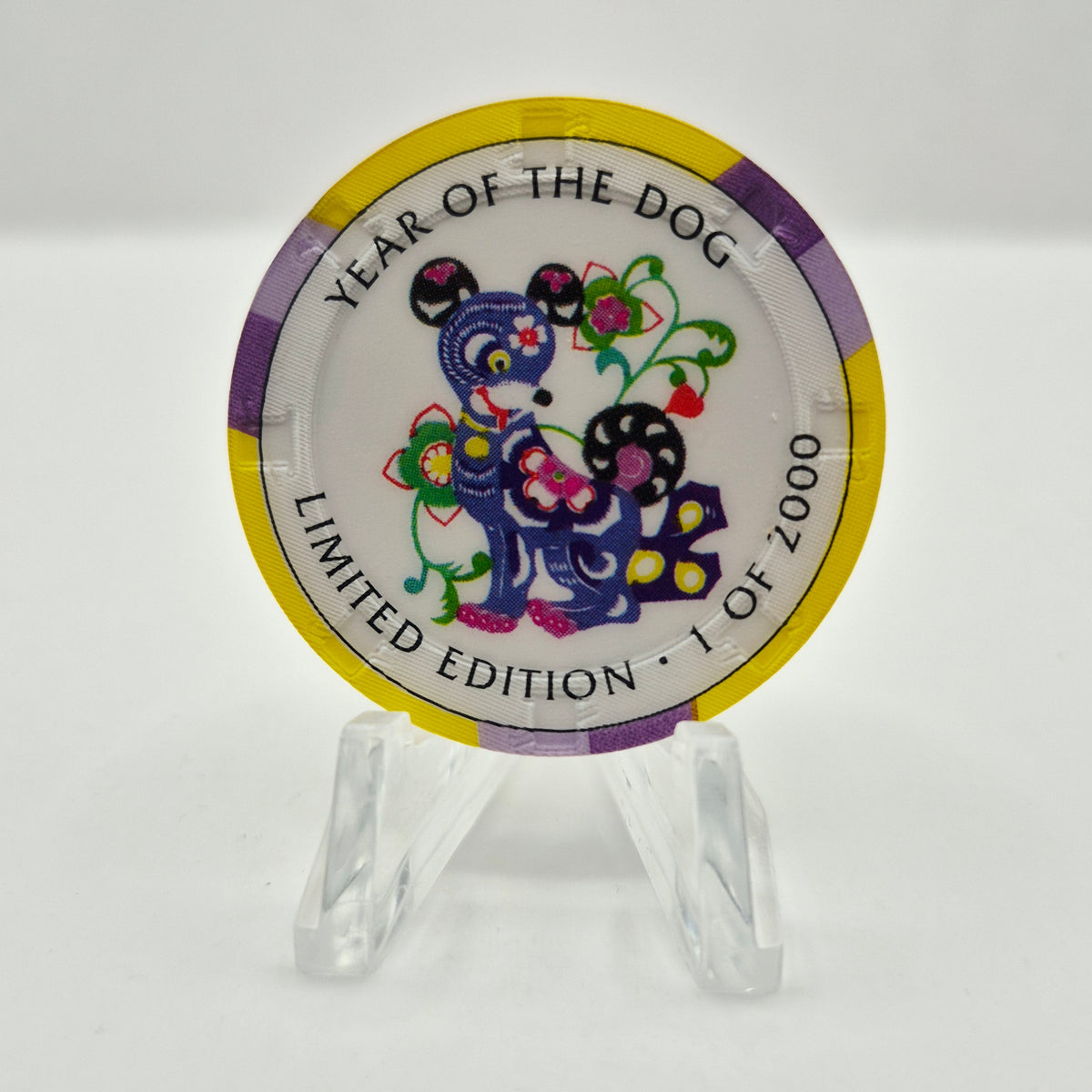 Crystal Park Casino Crystal City California 1996 'Year Of Dog' LE $5 Casino Chip