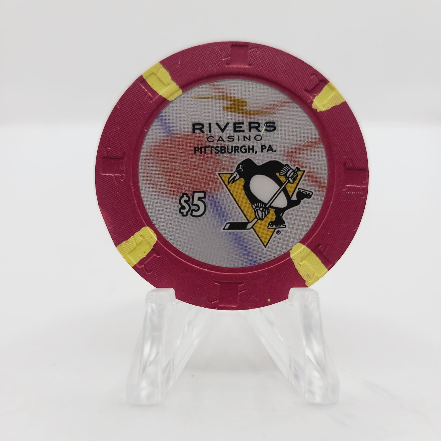 Rivers Casino Pittsburgh Pennsylvania 2017 "Pittsburgh Penguins" $5 Casino Chip