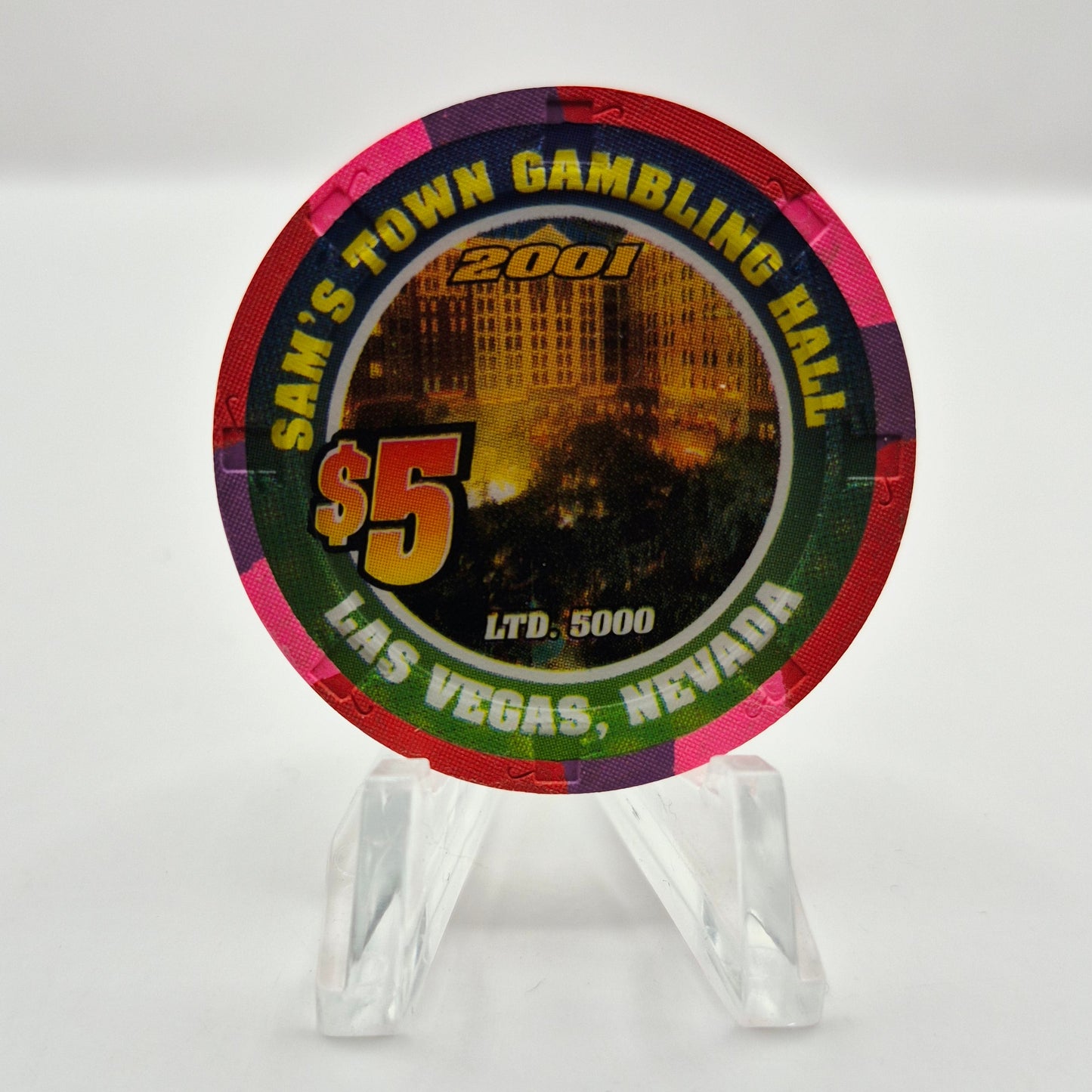 Sam's Town Hotel Casino Las Vegas Nevada 2001 'Richard Petty' $5 Casino Chip V7093