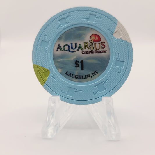 Aquarius Hotel Casino Laughlin Nevada 2011 $1 Casino Chip D0137