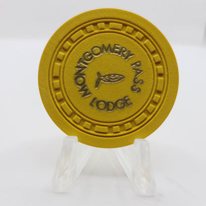 Montgomery Pass Lodge Montgomery Pass Nevada 1953 "Roulette" Chip N3275 (Yellow)