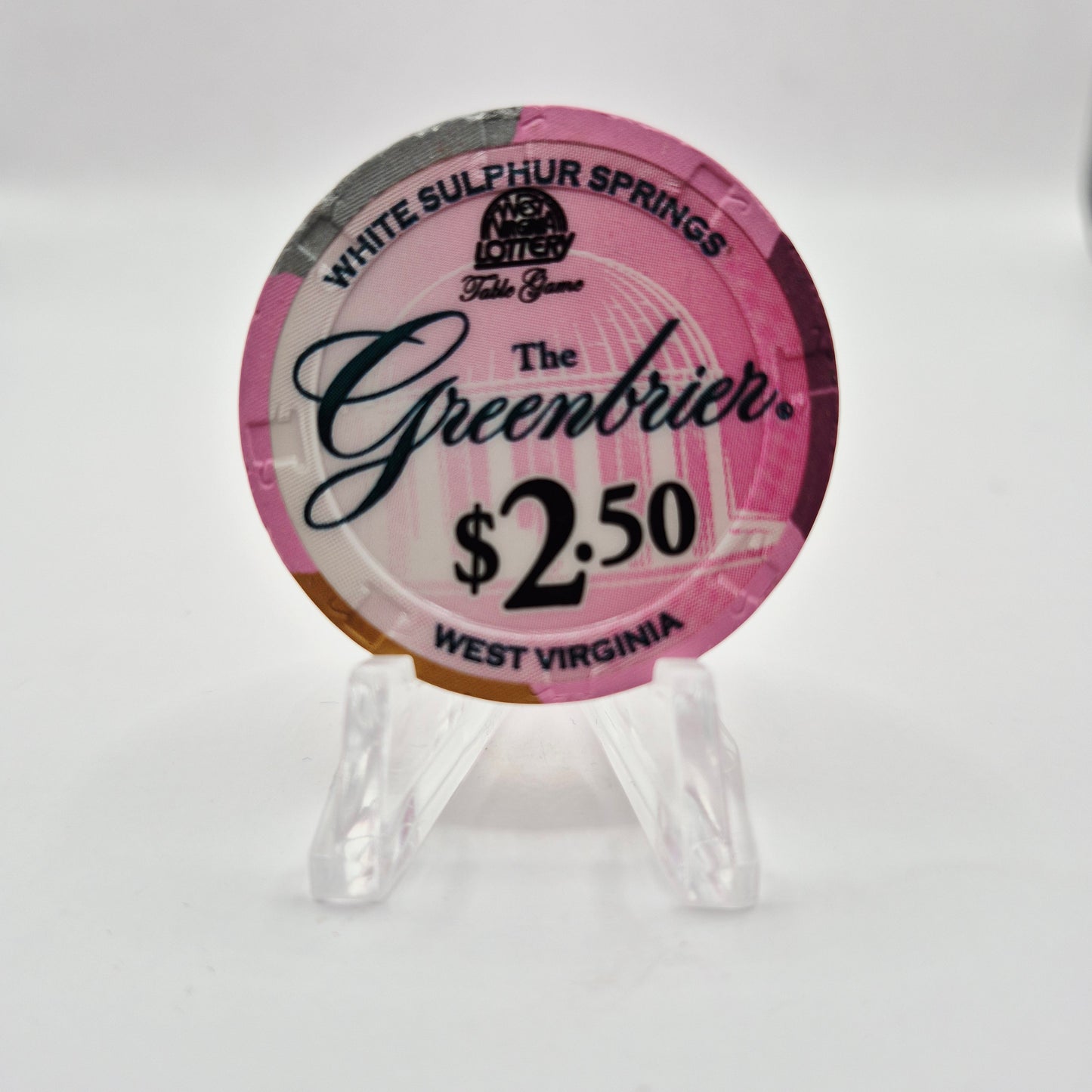 Greenbrier Resort Casino White Sulphur Springs West Virginia 2010 $2.50 Casino Chip
