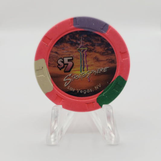 Stratosphere Hotel Casino Las Vegas Nevada 1996 $5 Casino Chip N9192 *Circulated