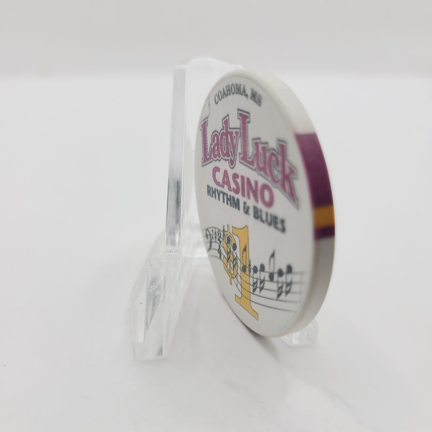 Lady Luck Rhythm & Blues Riverboat Casino Coahoma Mississippi $1 Casino Chip