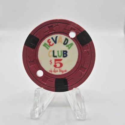 Nevada Club Las Vegas Nevada Canceled $5 Casino Chip N3704.C