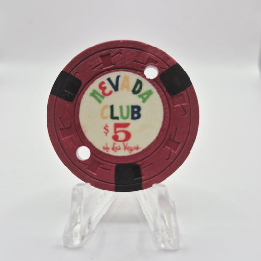 Nevada Club Las Vegas Nevada Canceled $5 Casino Chip N3704.C