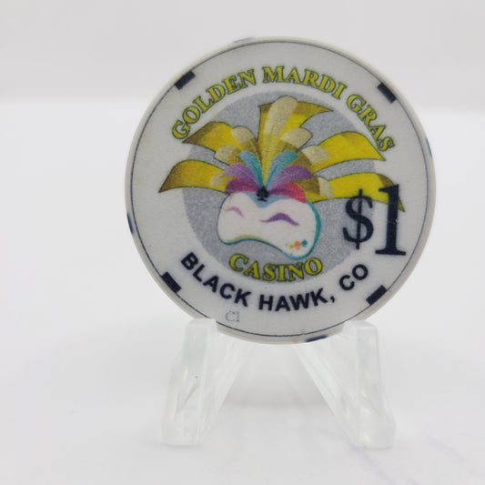Golden Mardi Gras Casino Black Hawk Colorado $1 Casino Chip