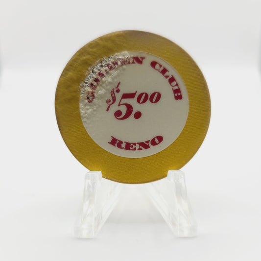 Golden Club Casino Reno Nevada 1930's $5 Casino Chip N6221