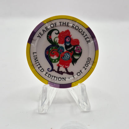 Crystal Park Casino Crystal City California 1996 Grand Opening 'Year of the Rooster' $5 Casino Chip