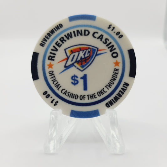 Riverwind Casino Norman Oklahoma "OKC THUNDER" $1 Casino Chip