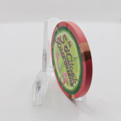 Flamingo Hotel Casino Las Vegas Nevada 2011 "It's 5 O'clock Somewhere" $5 Casino Chip D0297