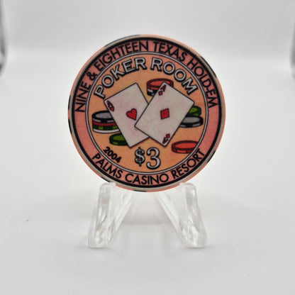 Palms Hotel Casino Las Vegas Nevada 2004 "9/18 Poker" $3 Casino Chip E3055