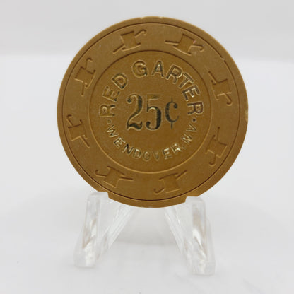 Red Garter Hotel Casino Wendover Nevada 1980 $.25 Casino Chip V3254