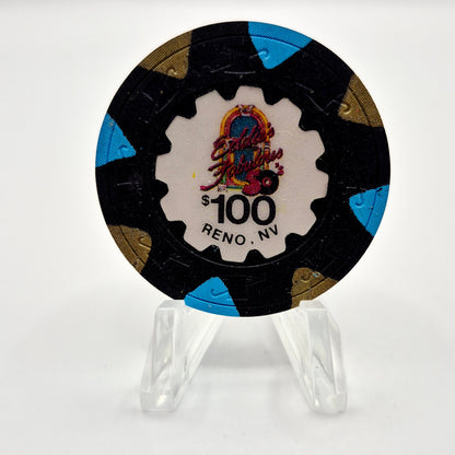 Eddie's Fabulous 50's Casino Diner Reno Nevada 1980's $100 Casino Chip  N7126