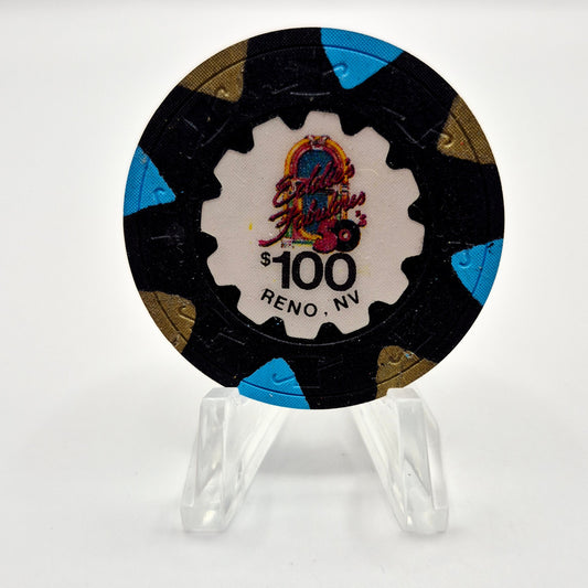 Eddie's Fabulous 50's Casino Diner Reno Nevada 1980's $100 Casino Chip  N7126