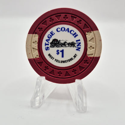Stagecoach Inn Card Room West Yellowstone Montana $1 Casino Chip *Uncirculated