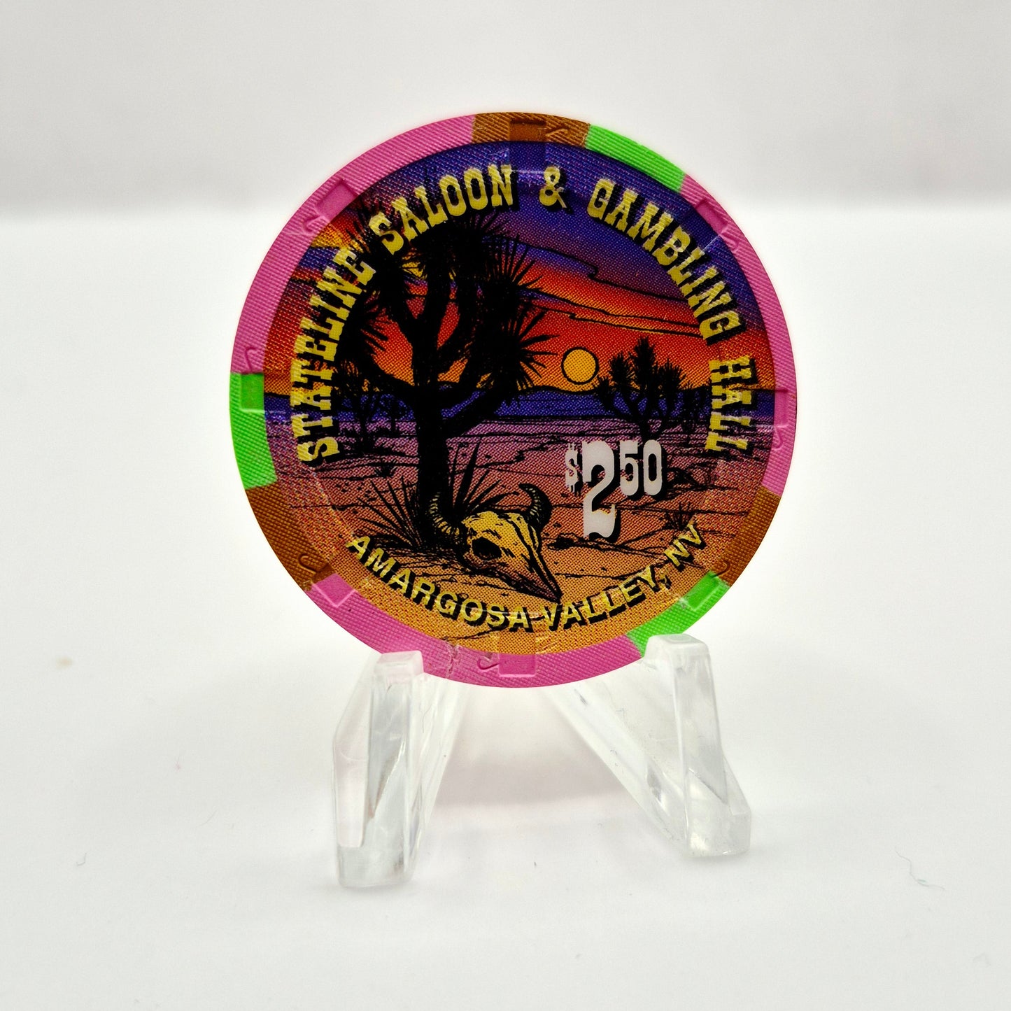 Stateline Saloon Casino Amargosa Valley Nevada 1996 $2.50 Casino chip V3461