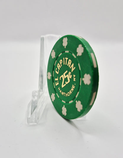 El Capitan Casino Hawthorne Nevada 1990 $.25 Casino Chip N0729