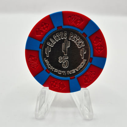 Cactus Pete's Resort Casino Jackpot Nevada 1970s $5 Casino Chip N0941.P