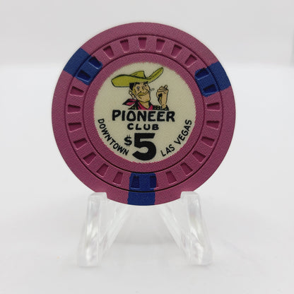 Pioneer Club Hotel Casino Las Vegas Nevada 1950's "Vegas Vic" $5 Casino Chip N4879  *VERY SHARP