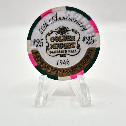 Golden Nugget Las Vegas Nevada 1996 '50th Anniversary' LE $25 Casino Chip N8471