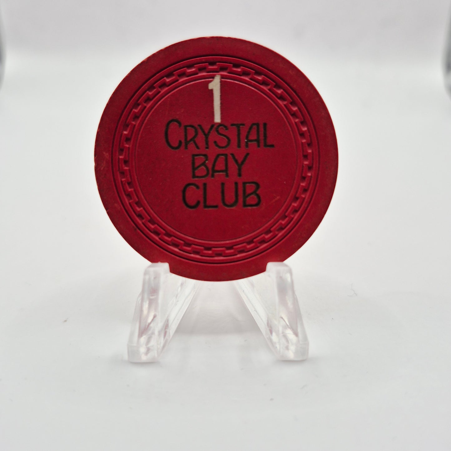Crystal Bay Club Casino Crystal Bay Nevada Roulette 1 Chip N7901 *Red