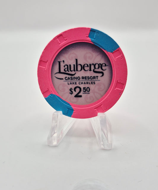 Lauberge du Lac Hotel Casino Lake Charles Louisiana $2.50 Casino Chip *Circulated