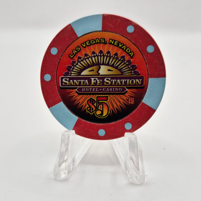 Santa Fe Station Hotel Casino Las Vegas Nevada 2000 $5 Casino Chip V7594