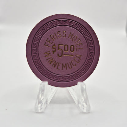 Ferris Hotel Casino Winnemucca Nevada 1958 $5 Casino Chip N7257