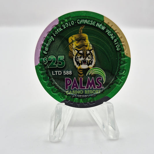 Palms Hotel Casino Las Vegas Nevada 2010 'Year of the Tiger' $25 Casino Chip E9557