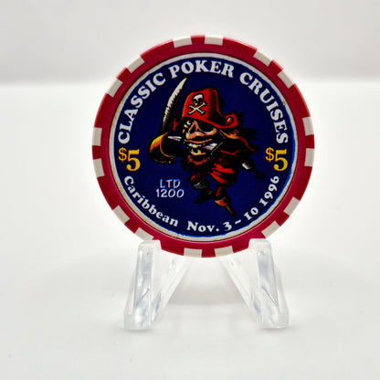 Classic Poker Cruises  'Caribbean 1996' $5 Casino Chip