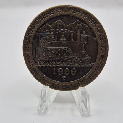 Bullwhackers Silver Hawk Casino Black Hawk Colorado 1996 $5 Gaming Token